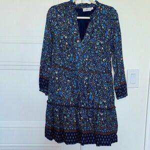 Vineyard Vines Navy Floral Long Sleeve Dress